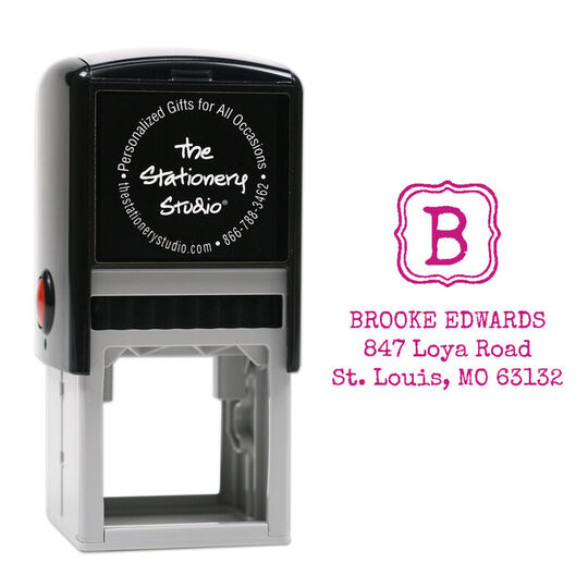 Brooke Initial with Address Self-Inking Stamp